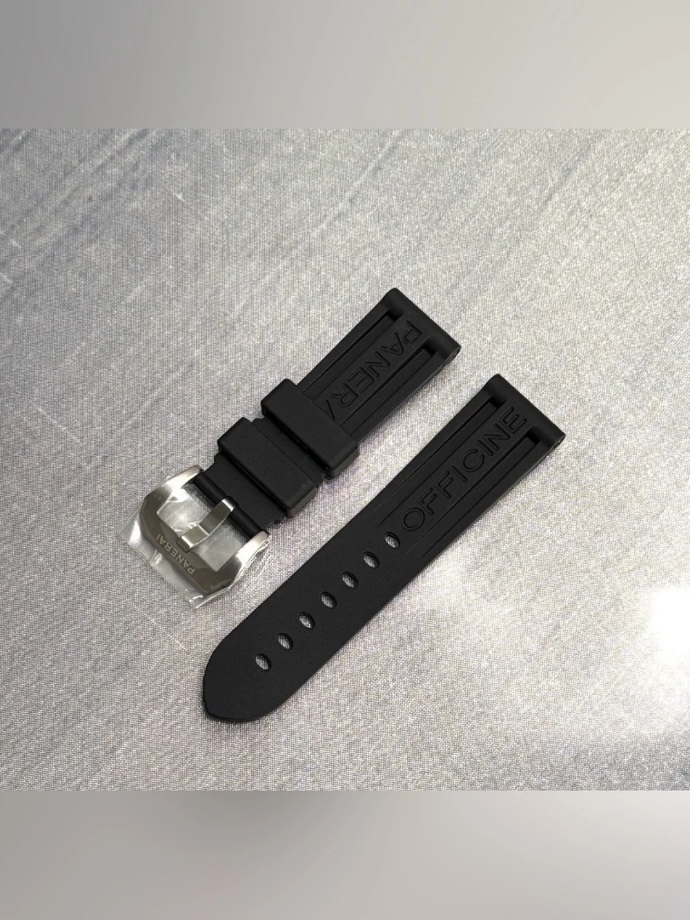 NEW Panerai Rubber Strap 24mm W/ Buckle,Spring Rods, and Tubes in BLACK